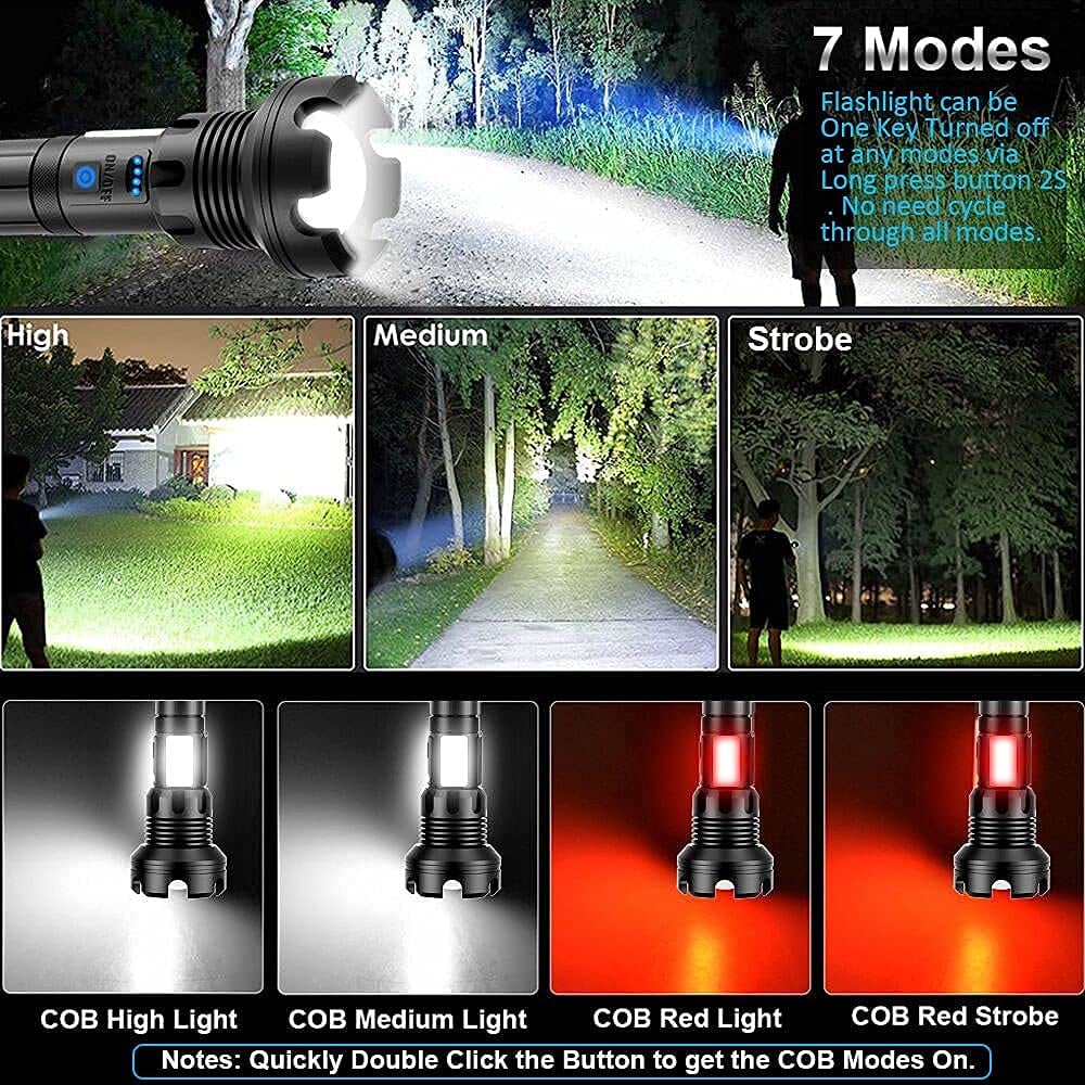 🔥🔦 ¡50% DE DESCUENTO! Linterna Láser Táctica Recargable LED — 160,000 Lúmenes ⚡ Súper Potente & Ultra Brillante | ¡Envío Gratis!