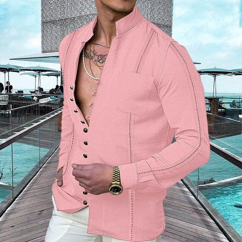 👕 ¡50% DE DESCUENTO AHORA! 🌊 Camisa de Lino con Botones para Hombre – Transpirable, ligera y de corte relajado – perfecta para vacaciones en la playa, barbacoas o días soleados ☀️