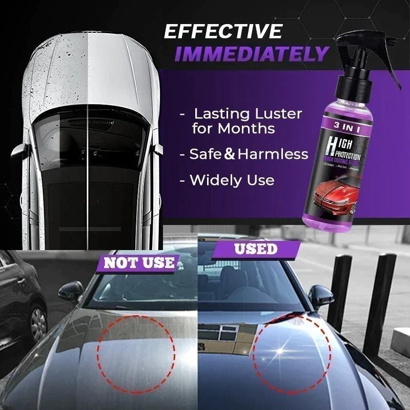 3 en 1 Spray de revestimiento rápido para automóviles de alta protección