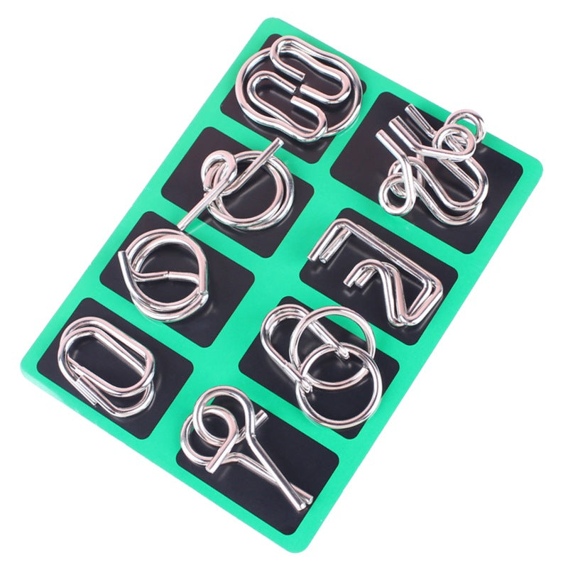 🔥 50% DE DESCUENTO ! 🧩 Anillo Rompecabezas de Metal (8 Piezas) - Desafío Mental con Instrucciones y Solución Incluidas, Ideal para Regalo 🎁✨