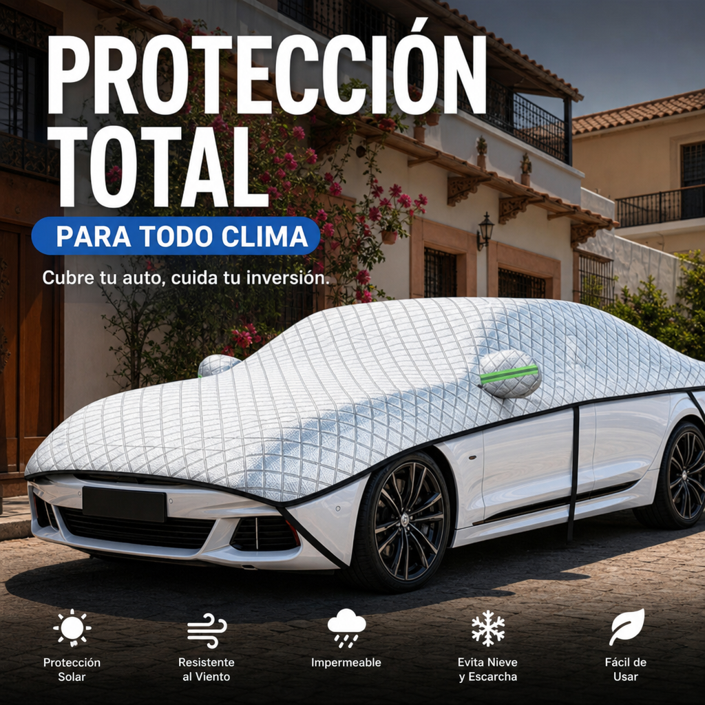 Cubierta Protectora Gruesa de Media Cobertura para Coche contra el Sol y la Nieve