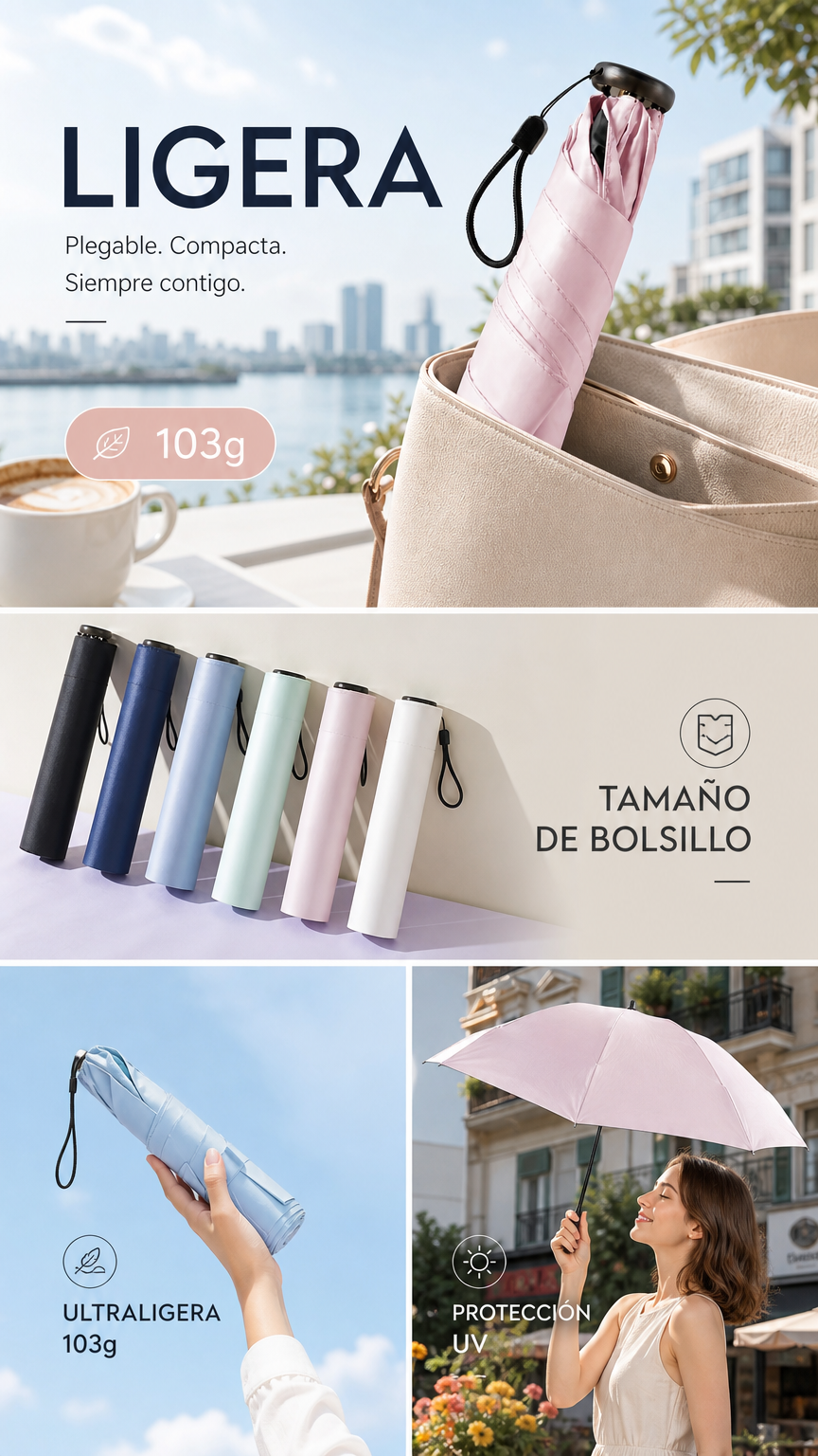 🥳¡OFERTA ESPECIAL 2026 - 50% DE DESCUENTO!🥳 Paraguas Compacto Ultraligero para Todo Tipo de Clima
