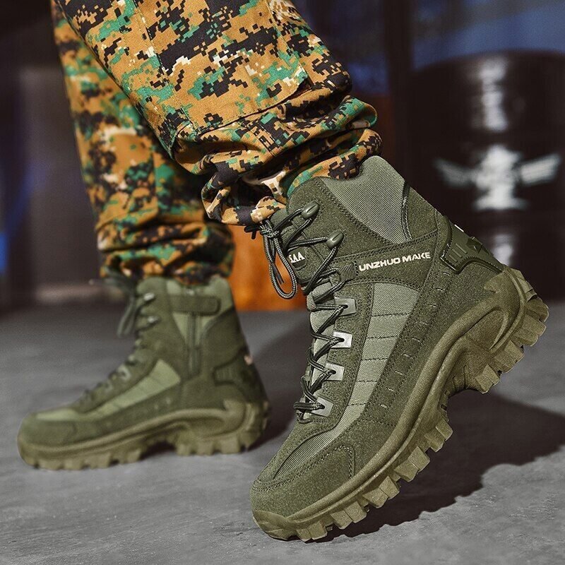 Botas de combate de trabajo antiperforación impermeables al aire libre para hombre Botas del ejército (Envío gratuito)
