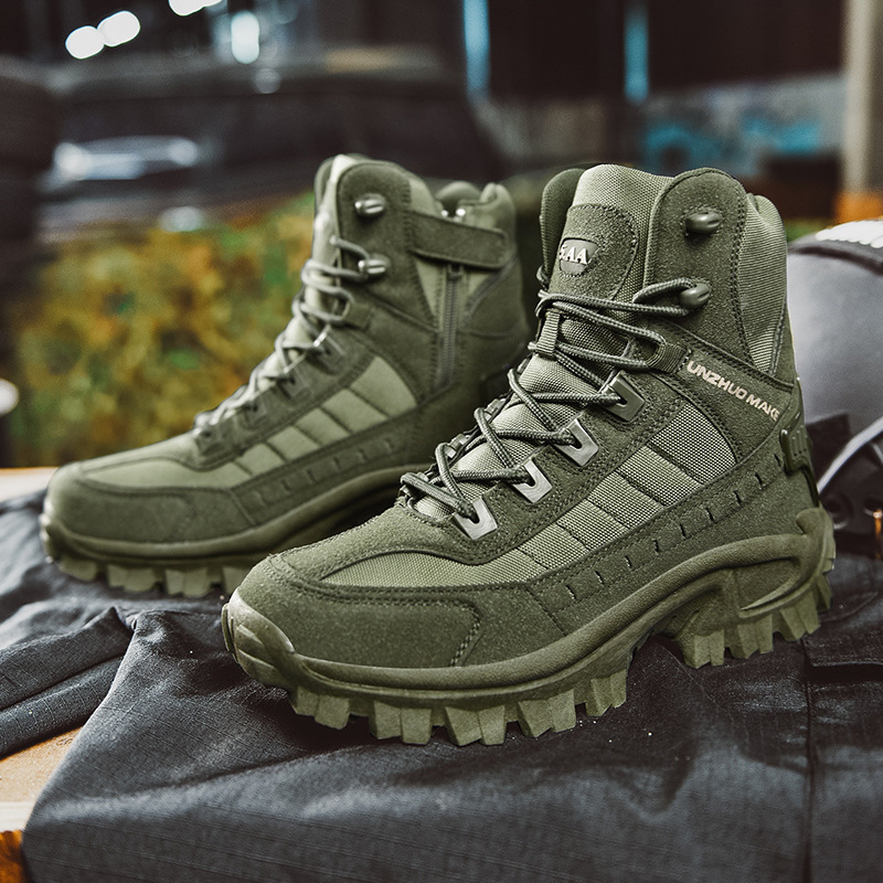 Botas de combate de trabajo antiperforación impermeables al aire libre para hombre Botas del ejército (Envío gratuito)