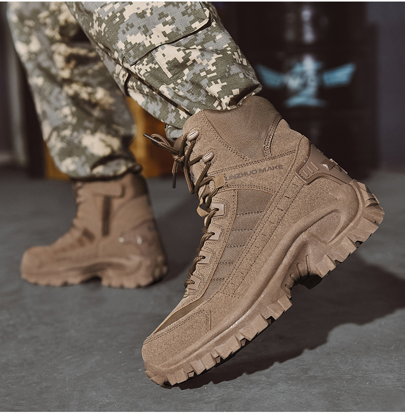 Botas de combate de trabajo antiperforación impermeables al aire libre para hombre Botas del ejército (Envío gratuito)