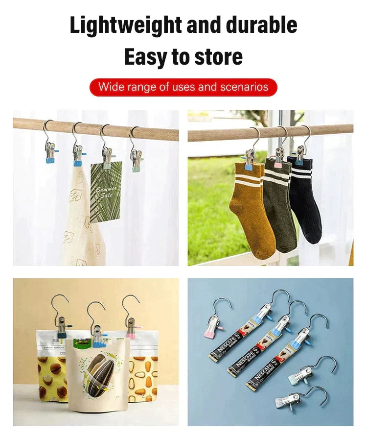 Ganchos/clips para colgar de acero inoxidable