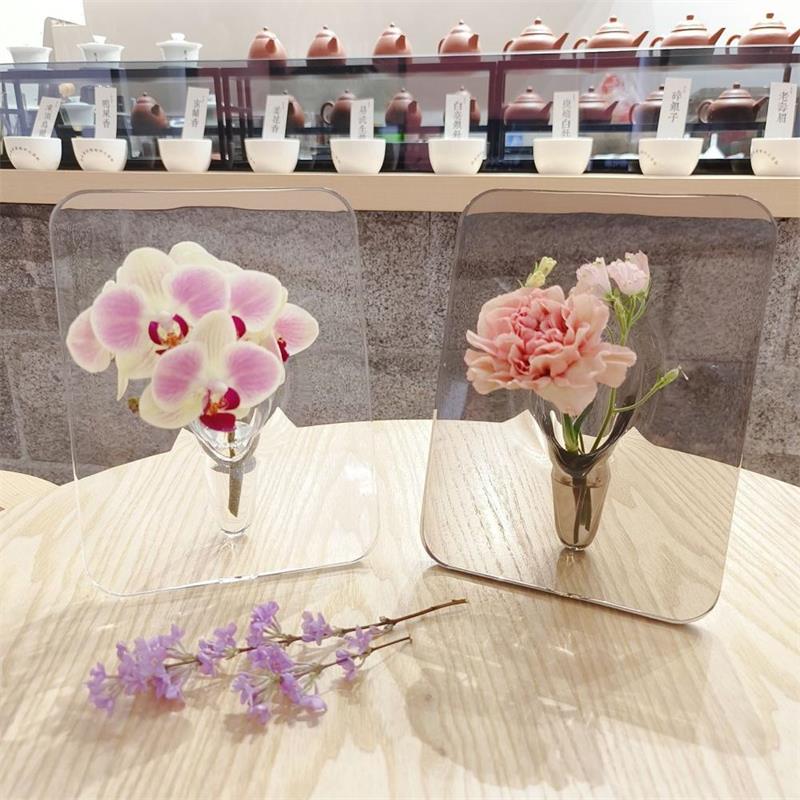 🏺 ¡50% DE DESCUENTO POR TIEMPO LIMITADO! 💥 Florero Transparente con Forma de Marco de Foto – Estilo Nórdico, Acrílico, Decoración de Escritorio ✨