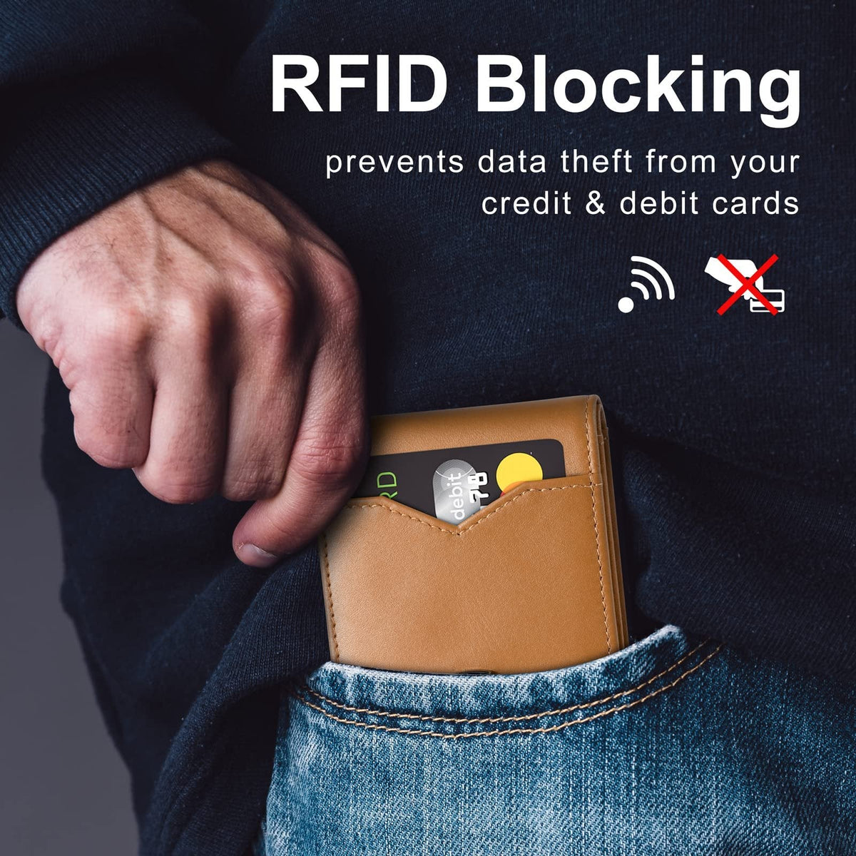 💼🛡️ ¡Mantén tus tarjetas seguras con estilo! Cartera RFID ultradelgada y elegante