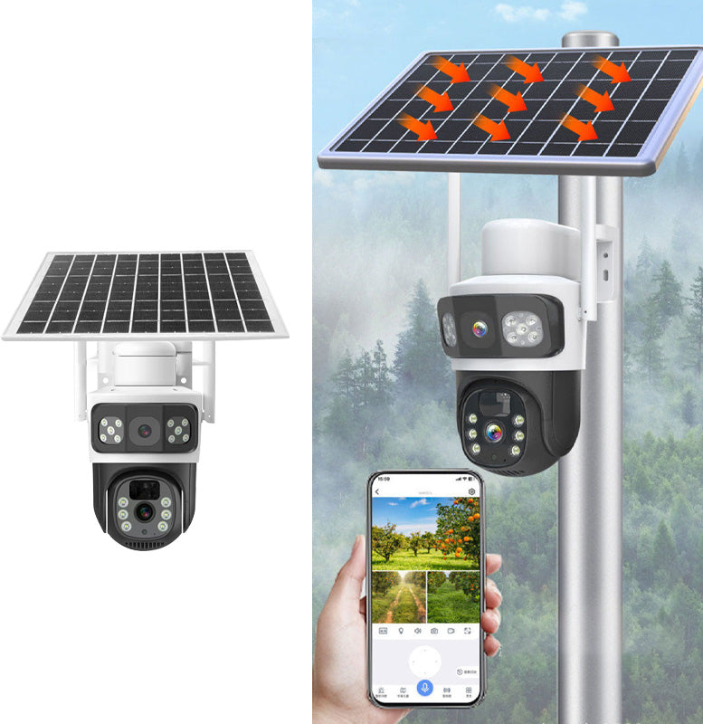 🏆【1º en Categoría de vigilancia】💯 Oferta por tiempo limitado a mitad de precio: cámara de seguridad solar inalámbrica para exteriores con doble lente