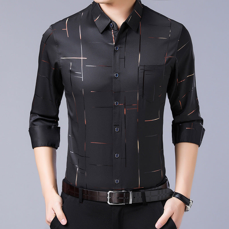 Camisa fina sin planchado para hombre