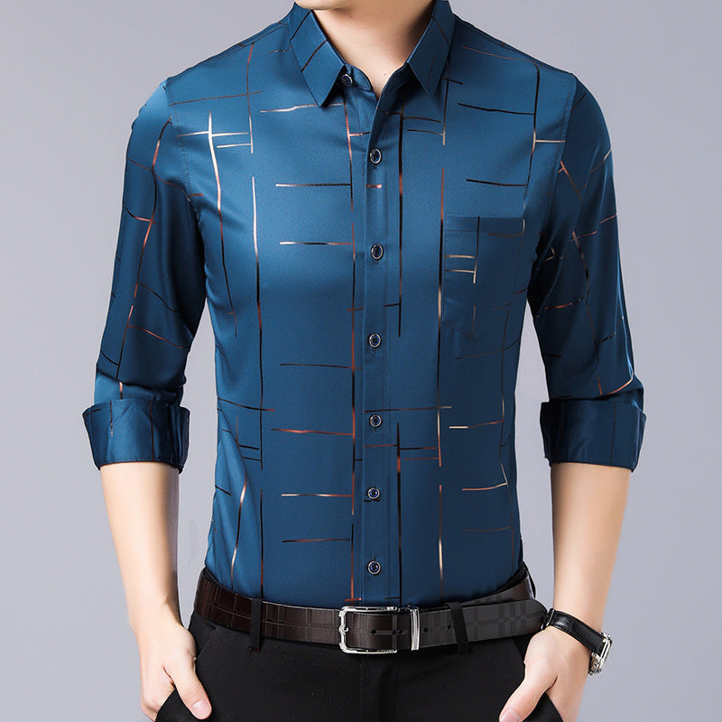 Camisa fina sin planchado para hombre