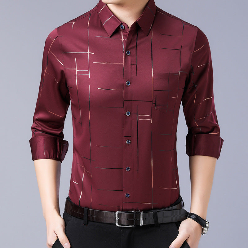 Camisa fina sin planchado para hombre