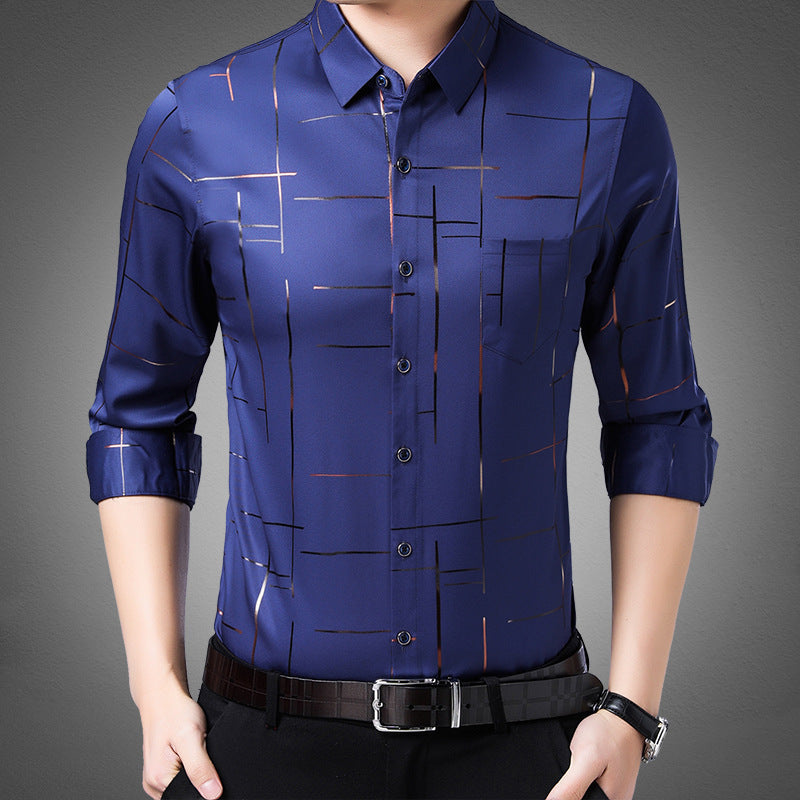 Camisa fina sin planchado para hombre