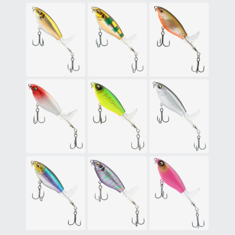 🎣🎉Última venta 50% de descuento🐠Señuelo de superficie con hélice de 6,5 g/12 g, anzuelo biónico🎣