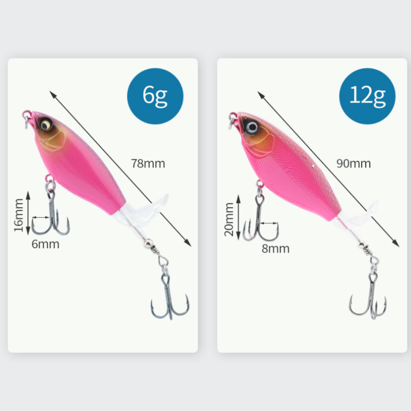 🎣🎉Última venta 50% de descuento🐠Señuelo de superficie con hélice de 6,5 g/12 g, anzuelo biónico🎣