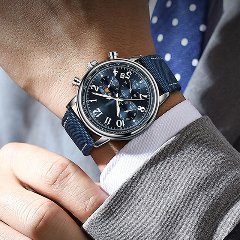 Reloj de cuarzo luminoso resistente al agua para hombre.