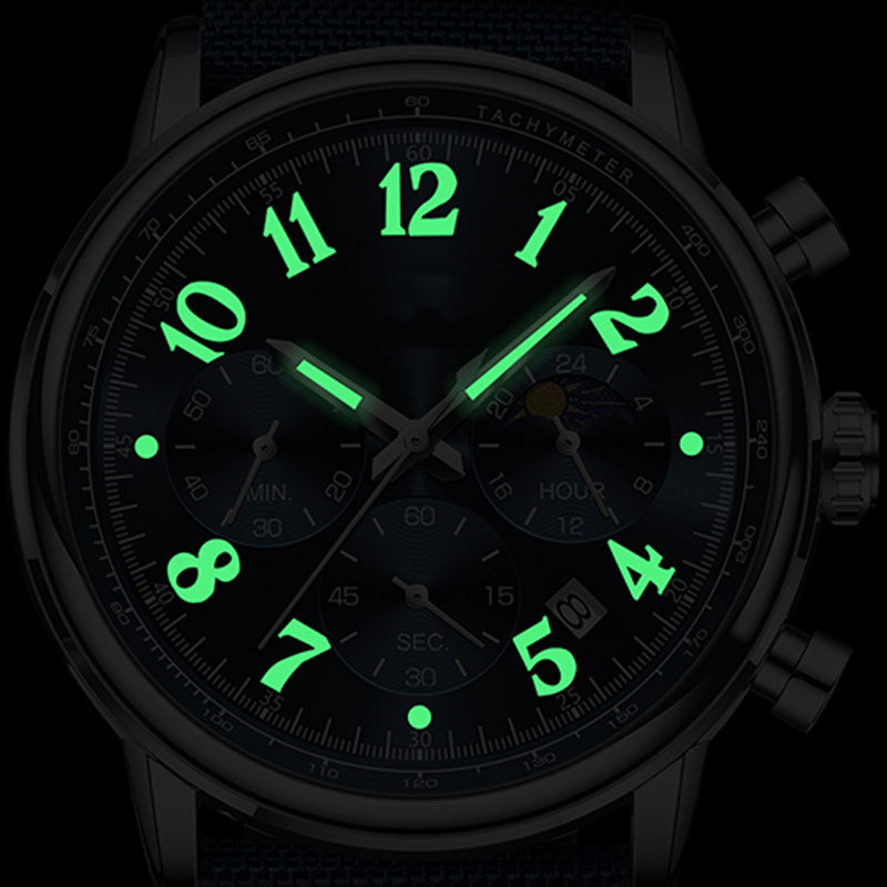 Reloj de cuarzo luminoso resistente al agua para hombre.