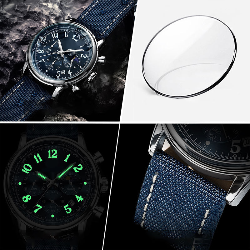 Reloj de cuarzo luminoso resistente al agua para hombre.