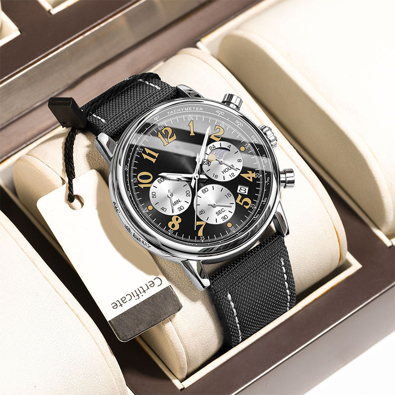 Reloj de cuarzo luminoso resistente al agua para hombre.