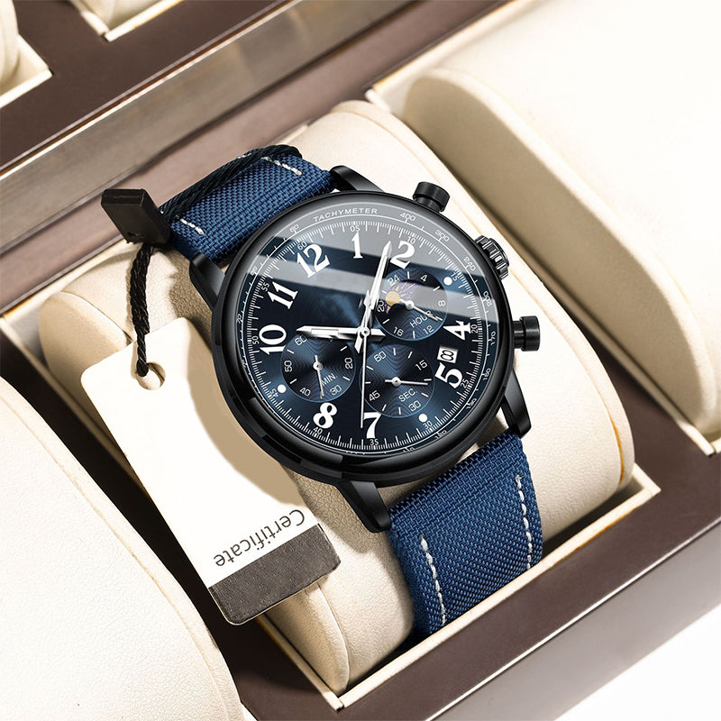Reloj de cuarzo luminoso resistente al agua para hombre.