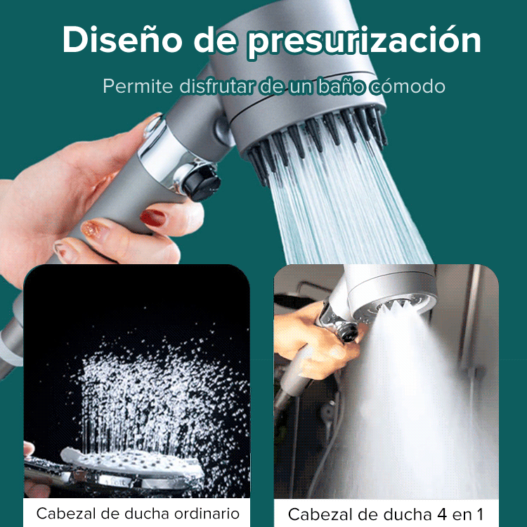 🚿✨ Cabezal de Ducha Multifuncional — Ajuste con un Solo Botón & Masaje Alemán 💆‍♂️🇩🇪💦