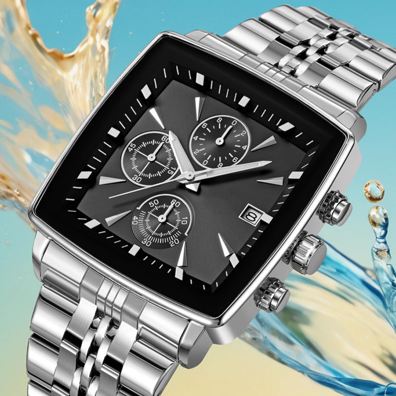 Reloj de cuarzo multifuncional resistente al agua para hombre