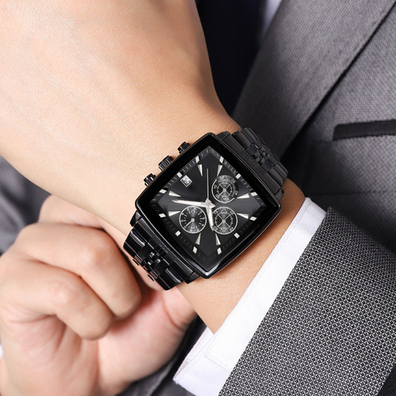 Reloj de cuarzo multifuncional resistente al agua para hombre