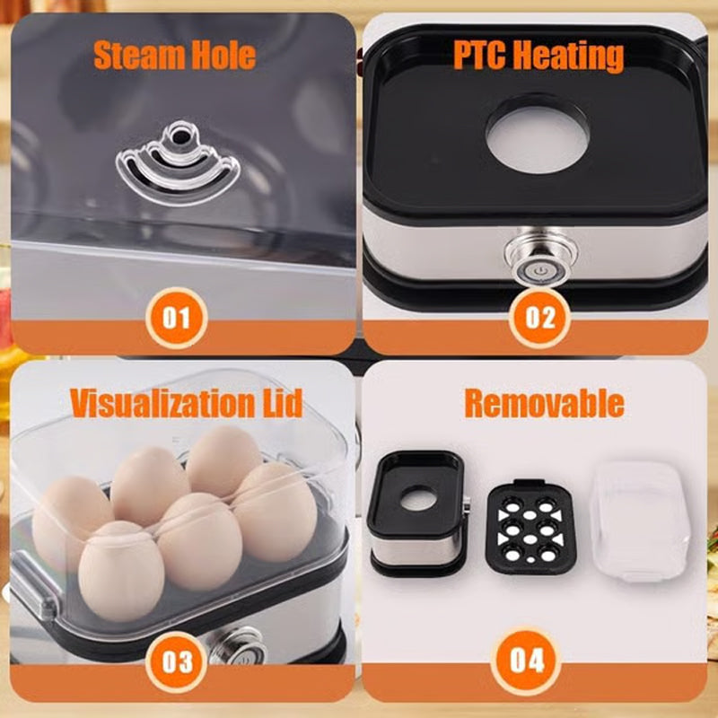 🎉 Neujahrsgeschenk – 50% RABATT!🍳 Multifunctionele Stoom Eierkoker – Met Transparant Deksel Snel, Gelijkmatig & Gezond Stomen – Je Perfecte Ontbijt in Minuten!