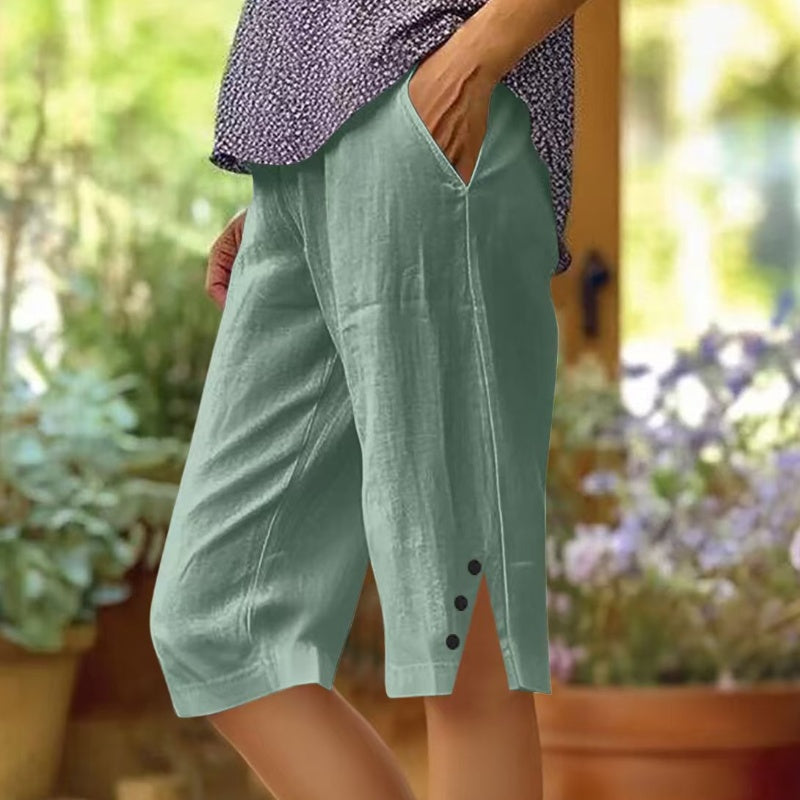 ⏰🔥 ¡50% DE DESCUENTO POR TIEMPO LIMITADO! 🌿👖 Pantalones Capri Informales para Mujer – Cómodos, Ligeros y Con Bolsillos Perfectos 🌸💖