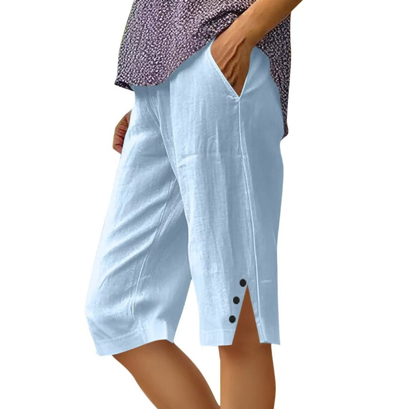 ⏰🔥 ¡50% DE DESCUENTO POR TIEMPO LIMITADO! 🌿👖 Pantalones Capri Informales para Mujer – Cómodos, Ligeros y Con Bolsillos Perfectos 🌸💖