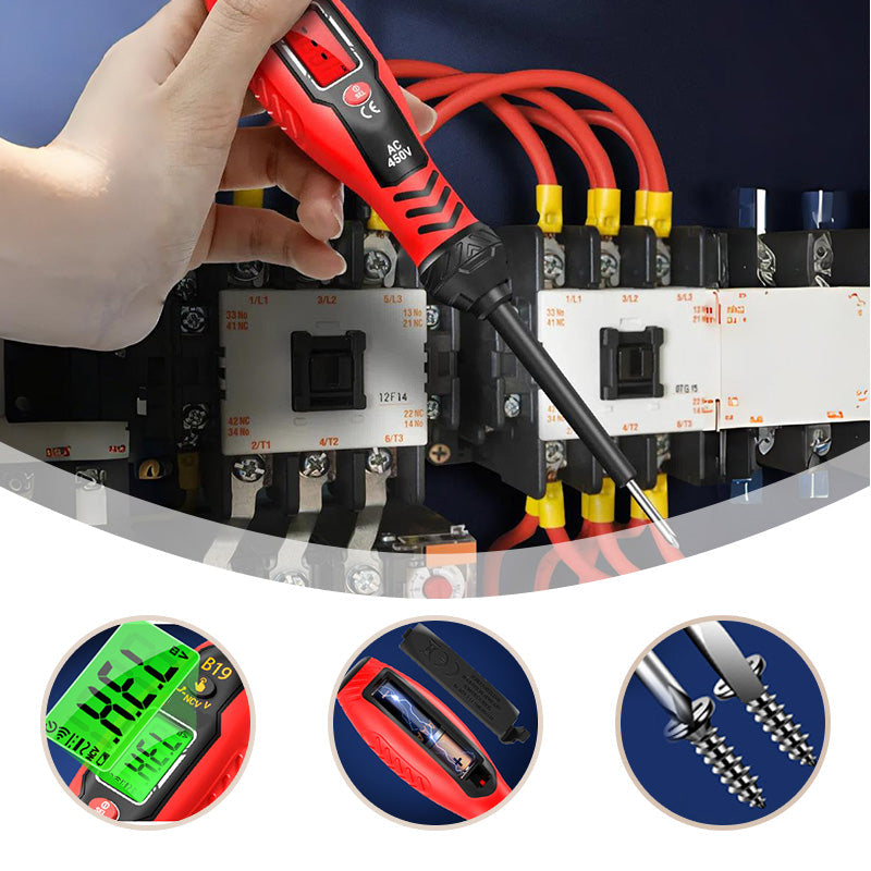 ✍️⚡Probador de voltaje inteligente sin contacto: la mejor herramienta para electricistas, segura y eficiente💡