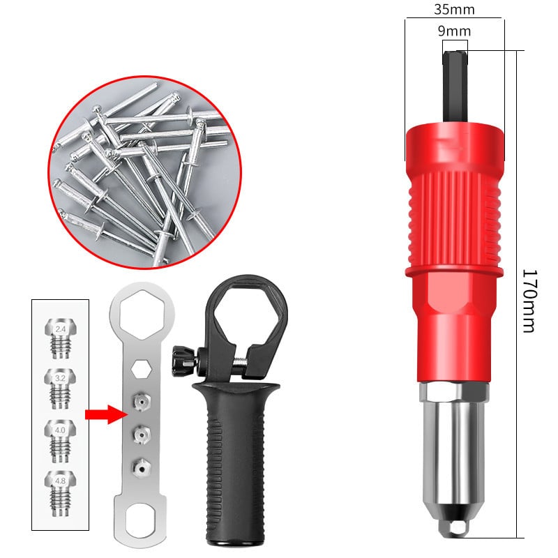 Kit adaptador de cabezal de taladro remachador profesional