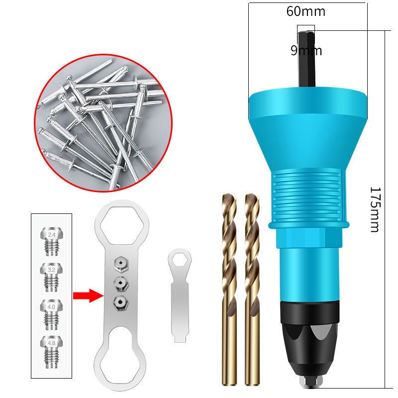 Kit adaptador de cabezal de taladro remachador profesional