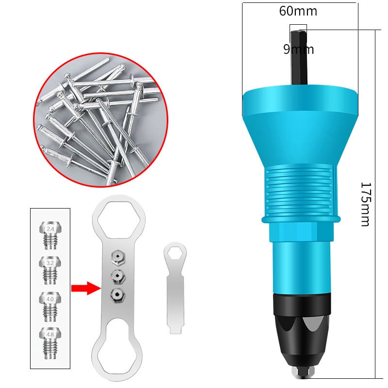Kit adaptador de cabezal de taladro remachador profesional