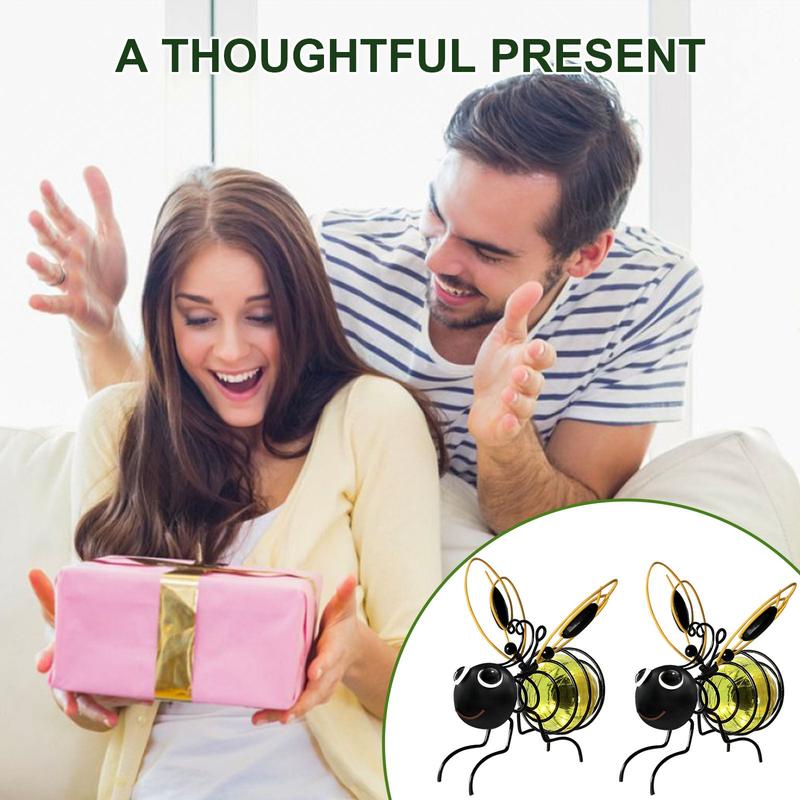 🐝 Lámpara colgante con forma de abeja para el jardín, alimentada con energía solar