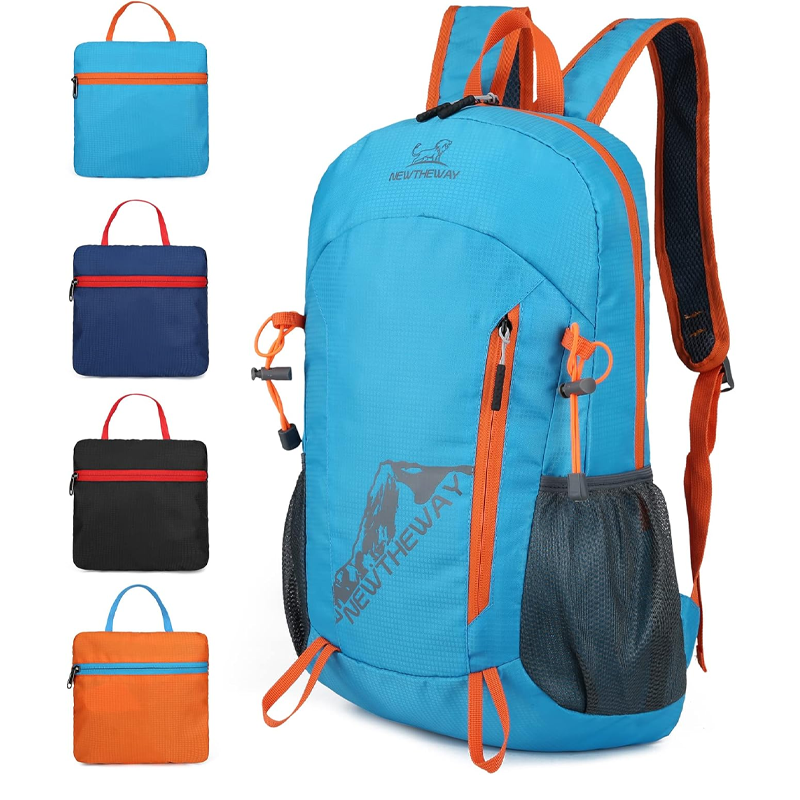 🔥Oferta Caliente 50% DESCUENTO🔥 Mochila de Camping Plegable Impermeable Ultraligera – Nylon Resistente al Desgaste de menos de 454 gramos, se guarda en su propio bolsillo, ideal para Senderismo, Viajes y Camping 🎒