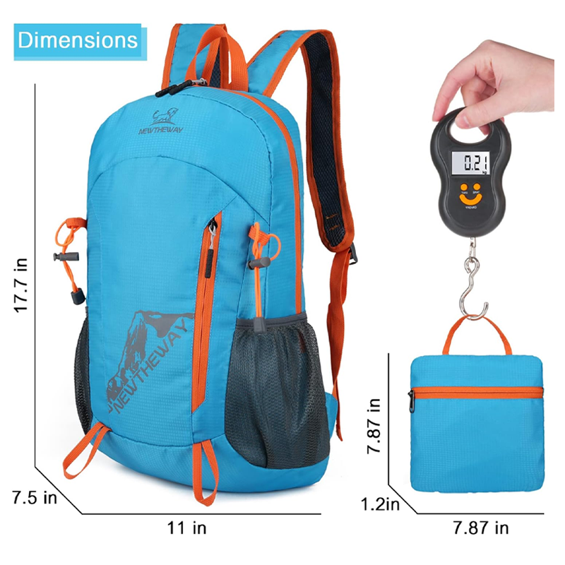 🔥Oferta Caliente 50% DESCUENTO🔥 Mochila de Camping Plegable Impermeable Ultraligera – Nylon Resistente al Desgaste de menos de 454 gramos, se guarda en su propio bolsillo, ideal para Senderismo, Viajes y Camping 🎒