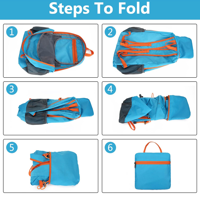 🔥Oferta Caliente 50% DESCUENTO🔥 Mochila de Camping Plegable Impermeable Ultraligera – Nylon Resistente al Desgaste de menos de 454 gramos, se guarda en su propio bolsillo, ideal para Senderismo, Viajes y Camping 🎒