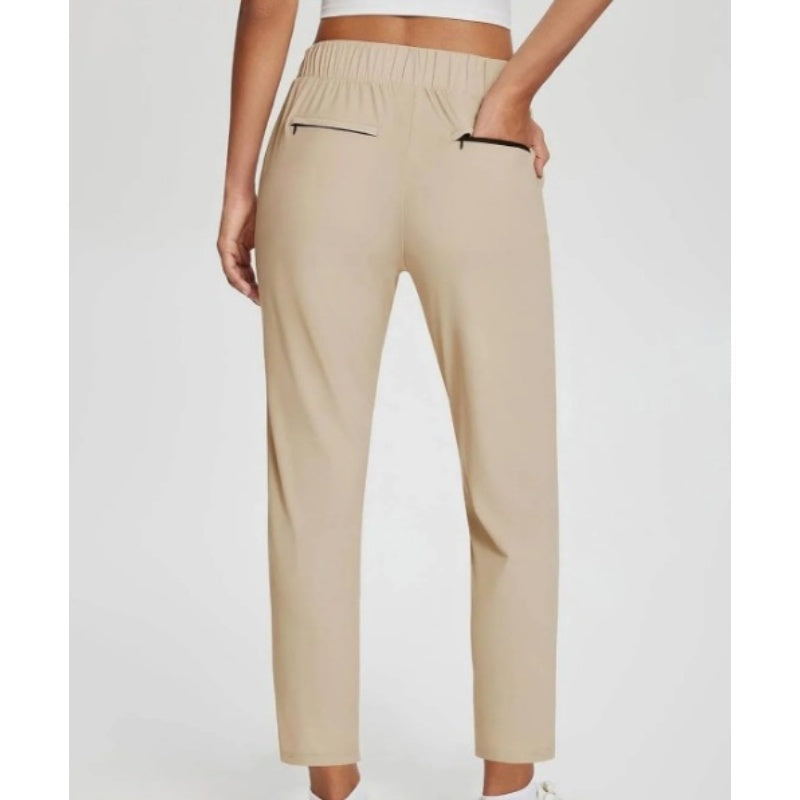 ⏳Oferta Especial por Tiempo Limitado⏰Pantalones Elásticos de Talle Alto para Mujer con Bolsillos con Cremallera