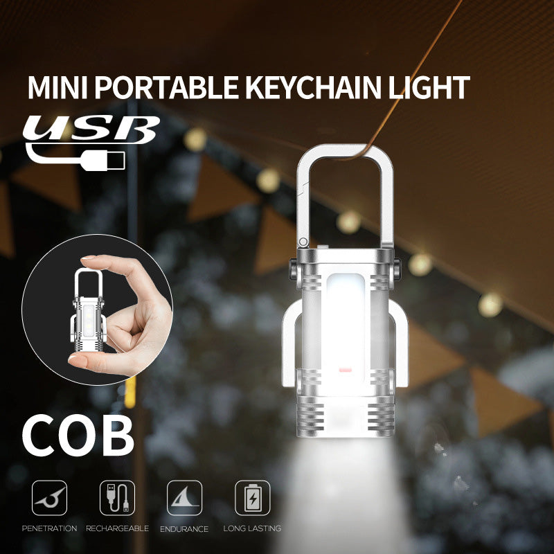 Mini llavero linterna multifuncional con clip