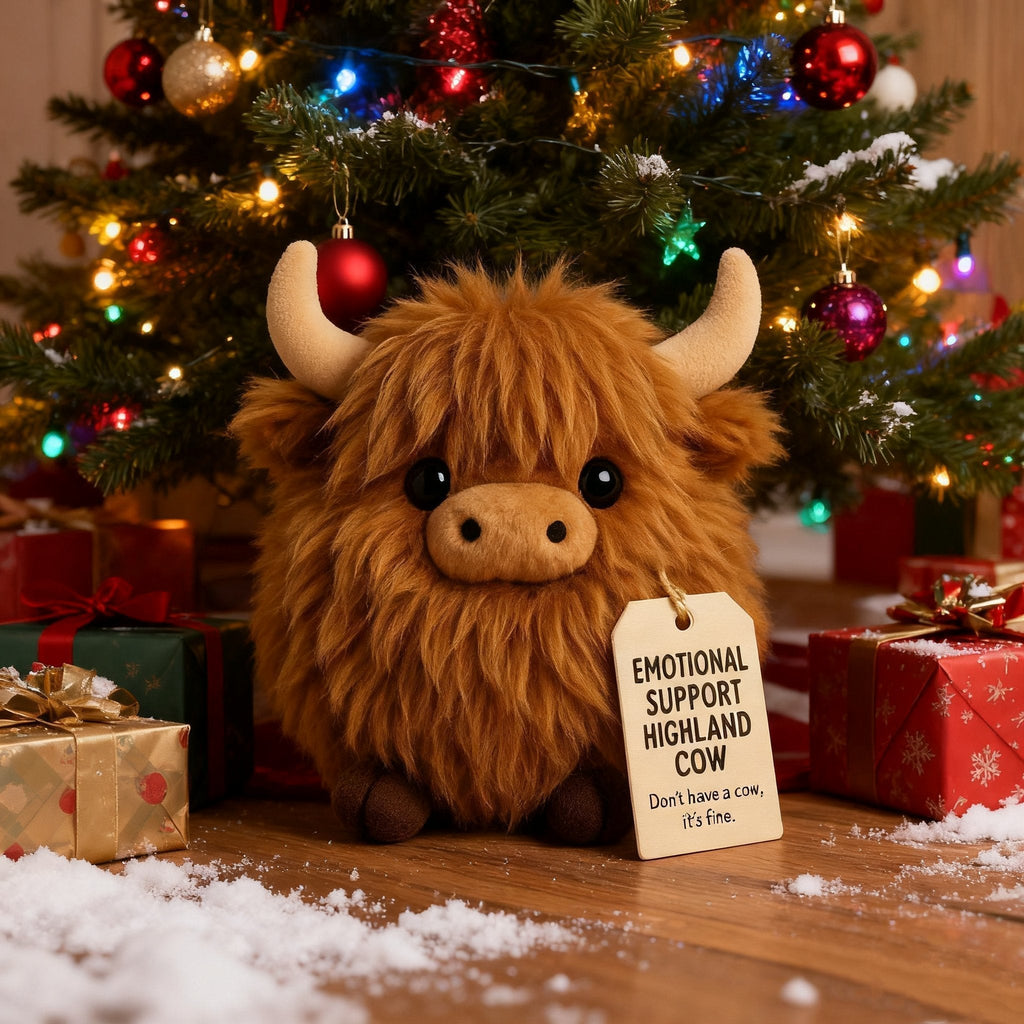 🎅¡Preventa navideña con un 50% de descuento!🎁 Peluche de vaca escocesa de apoyo emocional🎉
