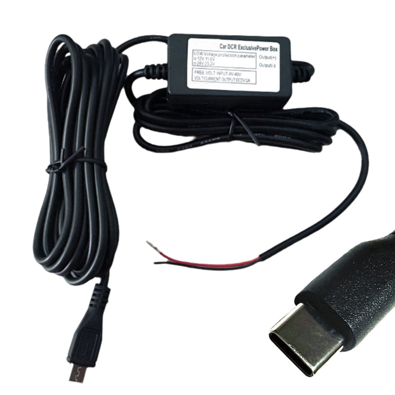 Kit de Cableado Duro para Cámara de Auto Type-C con Protección contra Bajo Voltaje