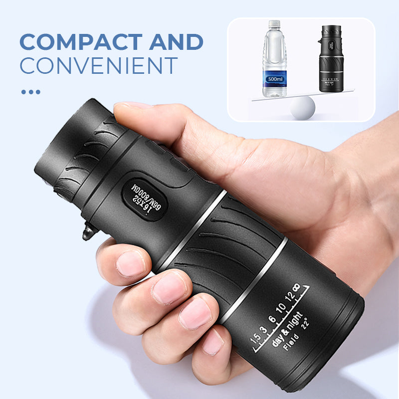 Telescopio monocular de zoom óptico bifocal 16x52