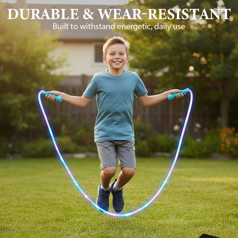 🏃‍♀️🌈 Cuerda de Saltar con Luz LED – Ejercicio Divertido para Niños y Niñas