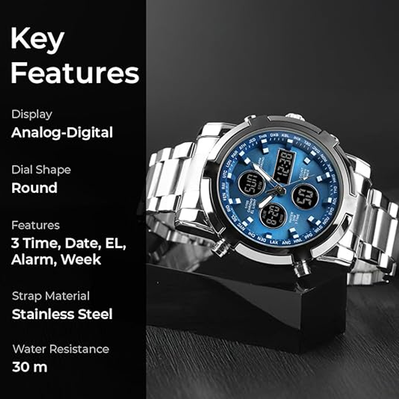 ⌚ ¡50% DE DESCUENTO AHORA! 🪖 Reloj militar para hombre: pantalla analógica-digital, resistente al agua y a los golpes 🛡️