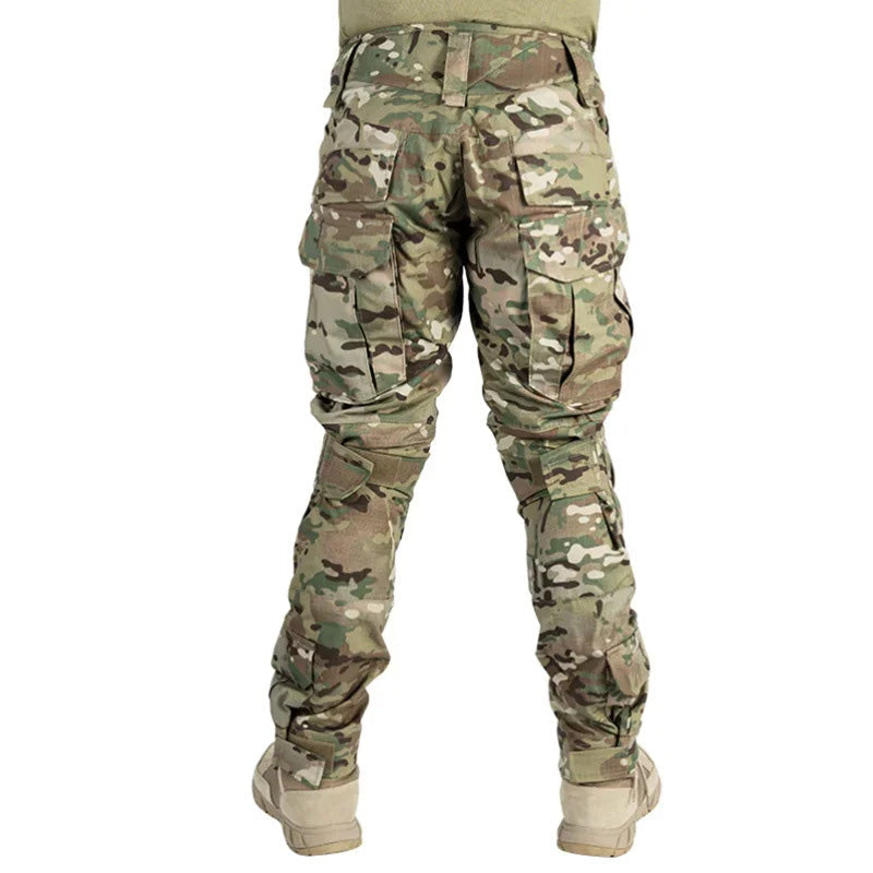 Pantalones tácticos de carga para hombre con rodilleras