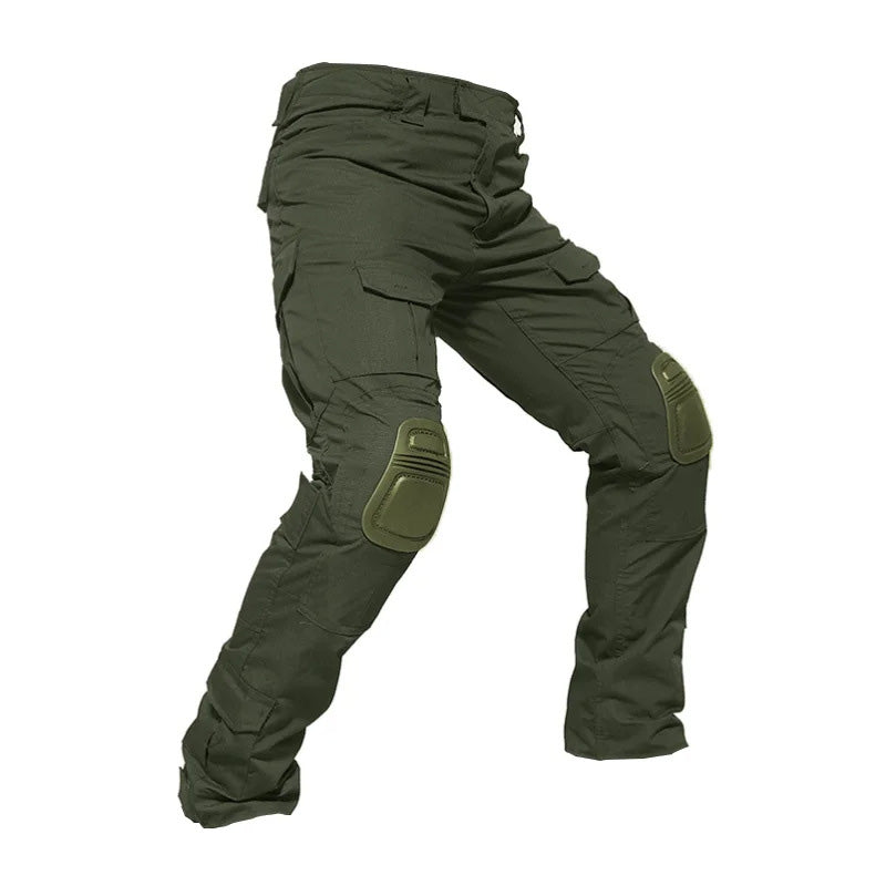 Pantalones tácticos de carga para hombre con rodilleras