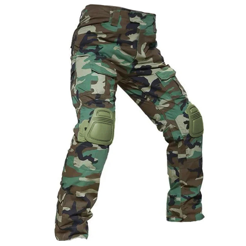 Pantalones tácticos de carga para hombre con rodilleras
