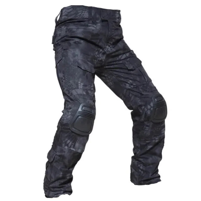 Pantalones tácticos de carga para hombre con rodilleras