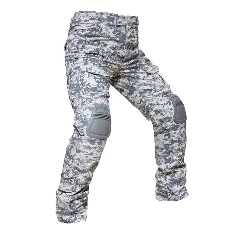 Pantalones tácticos de carga para hombre con rodilleras